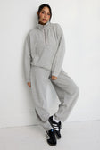 Soft Luxury Barrel Leg Track Pant - Grey Marle