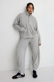 Soft Luxury 1/2 Zip Sweater - Grey Marle