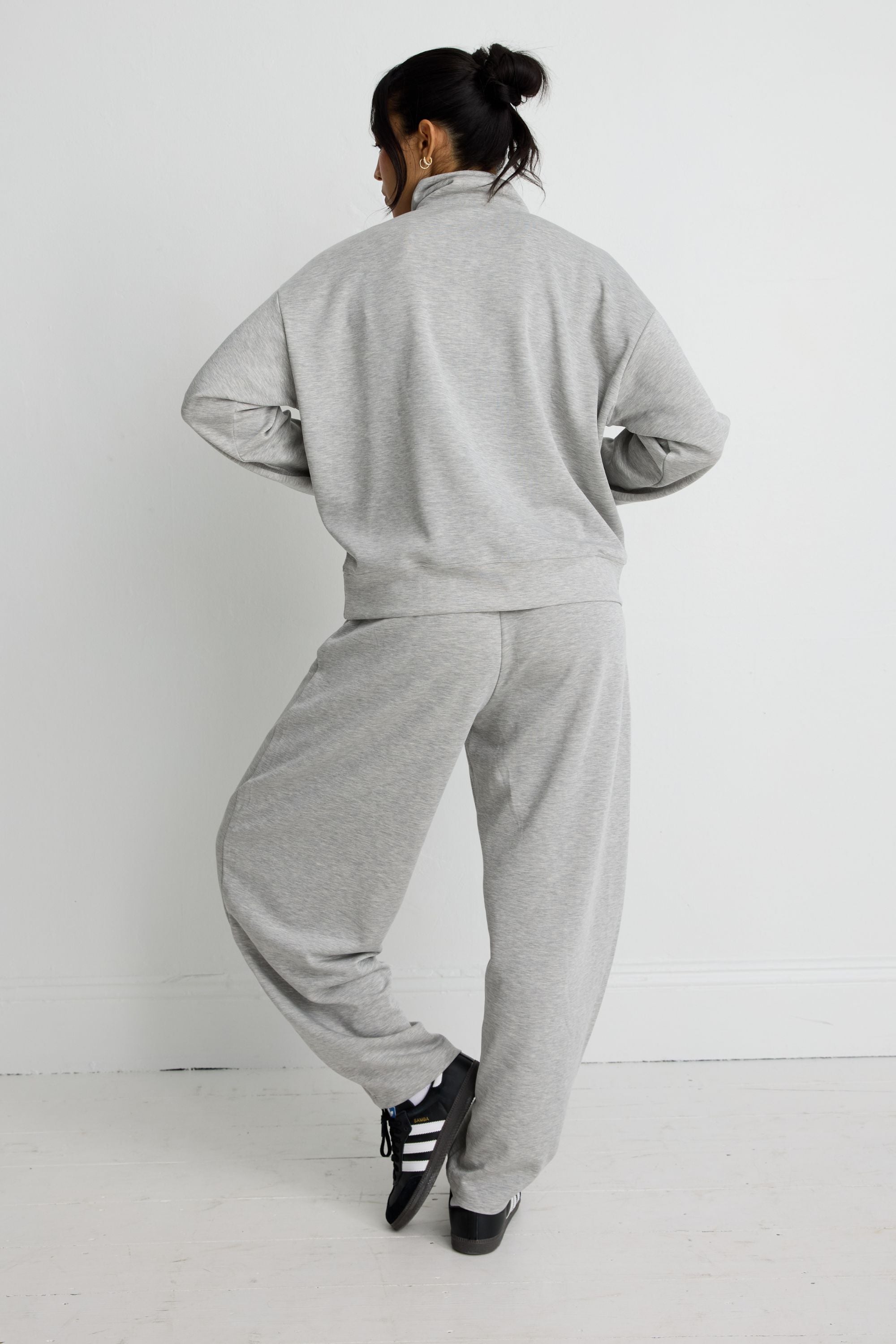 Soft Luxury 1/2 Zip Sweater - Grey Marle