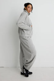 Soft Luxury 1/2 Zip Sweater - Grey Marle