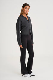 Two Way Zip Knit Bomber