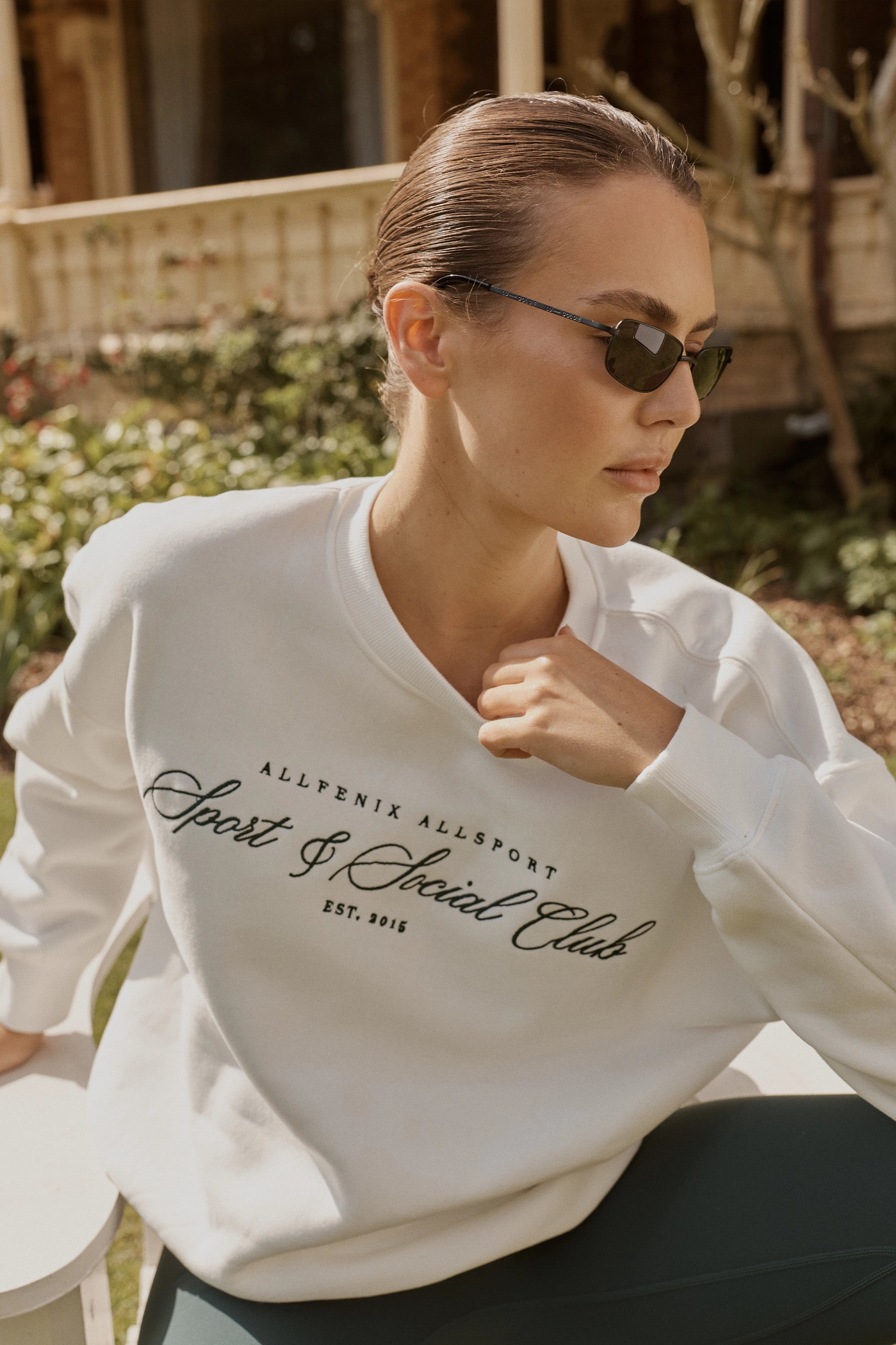 Collegiate Graphic Crew Neck Jumper - White