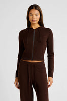 Two Way Knit Hoodie - Espresso