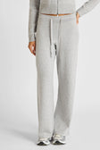 Wide Leg Knit Pant - Grey Marle