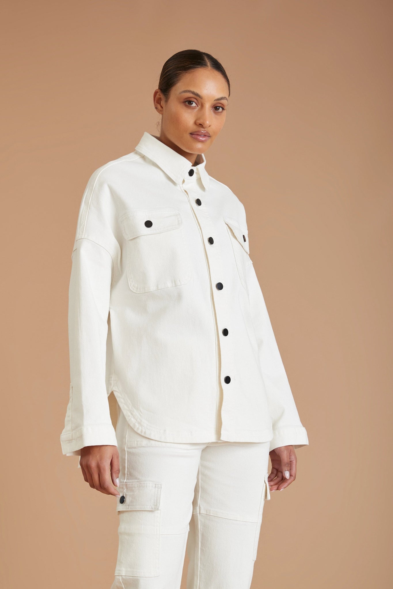 AF Denim Longsleeve Shirt (White) - All Fenix