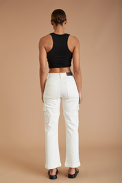 AF Denim Utility Pant (White) - All Fenix