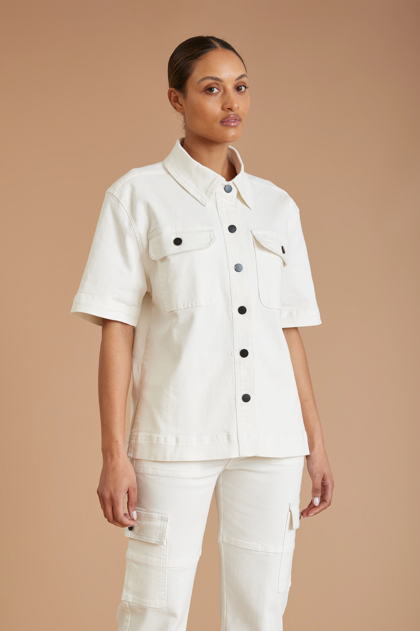 AF Denim Utility Shirt (White) - All Fenix