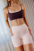 NEW ALLFENIX CloudCore™ Contrast Double Layer Sports Bra - Double Espresso/Rose Quartz