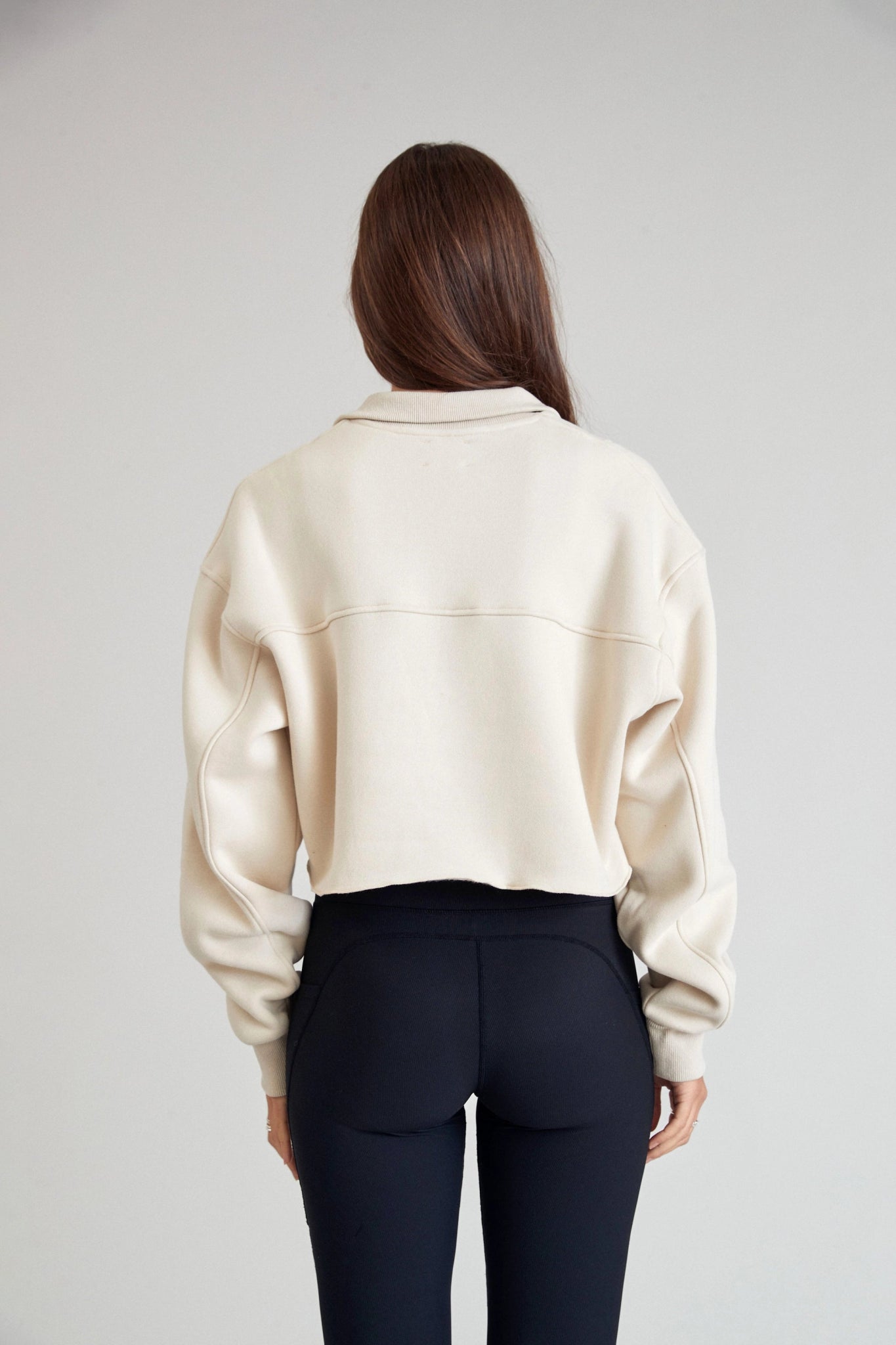 Arlo Crop 1/2 Zip Sweater (Clay) - All Fenix