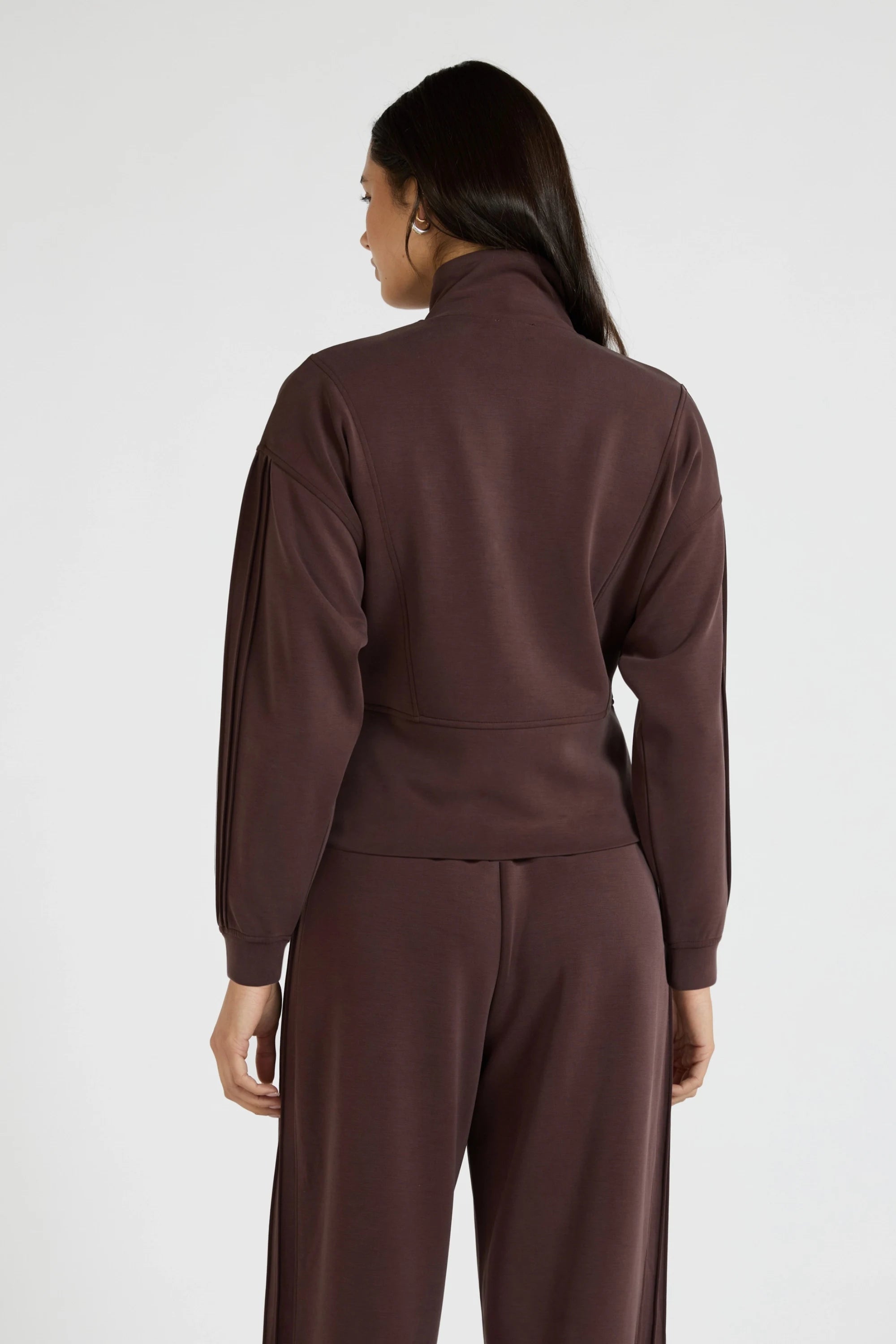 Soft Luxury Panel Full Zip Jacket - Espresso