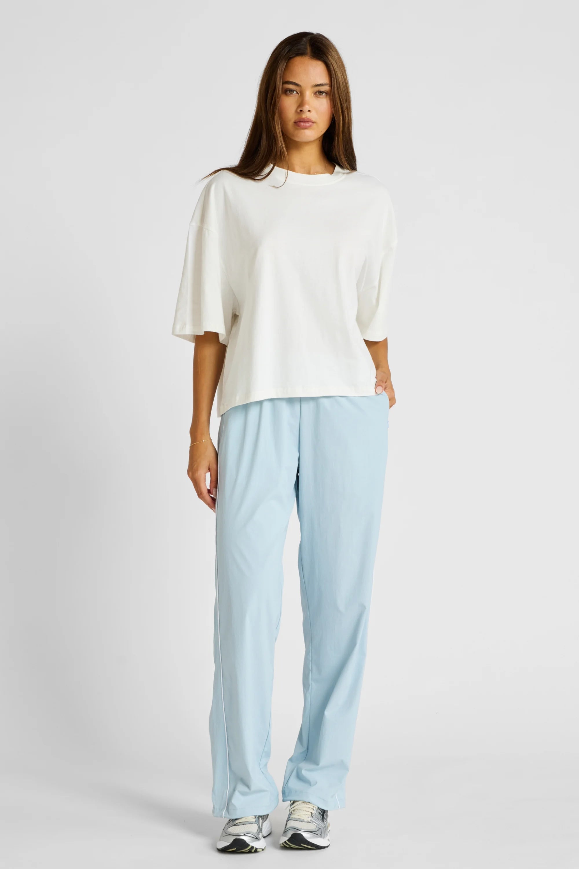 Oversized Cropped Tee - Chalk