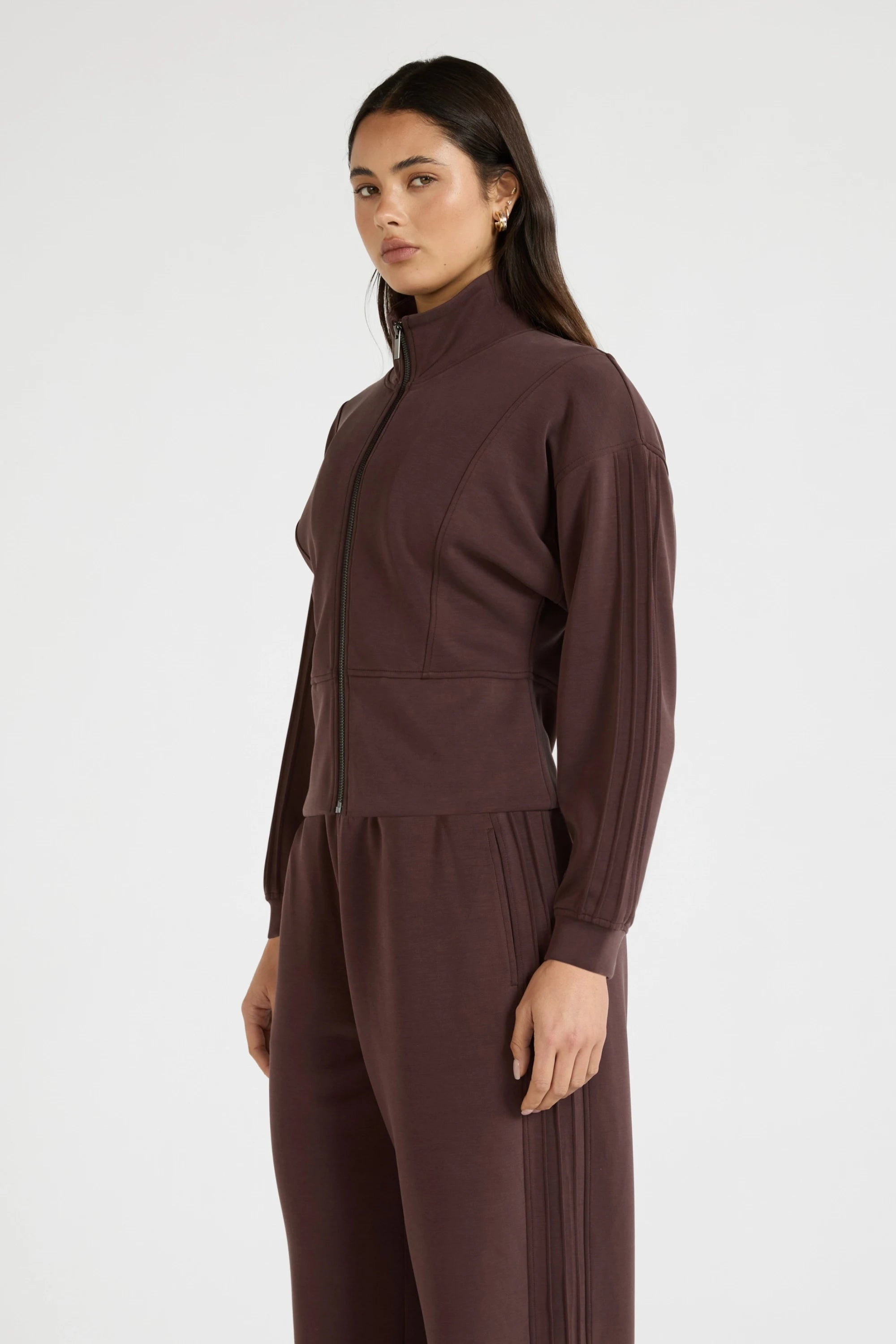 Soft Luxury Panel Full Zip Jacket - Espresso