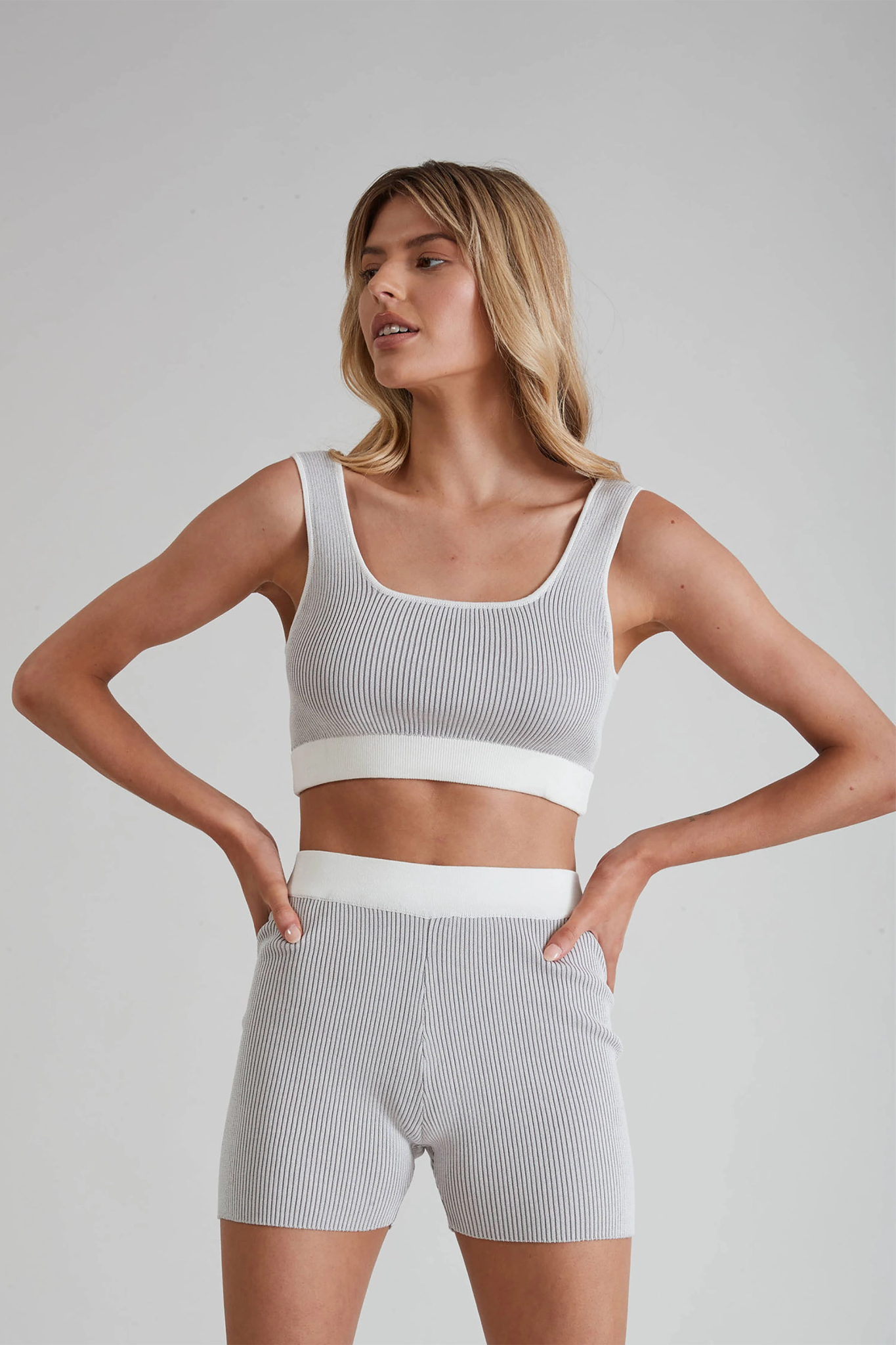 Breeze Rib Crop Top (Dove) - All Fenix