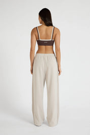 ALLFENIX Soft Luxury Pin Tuck Wide Leg Track Pant