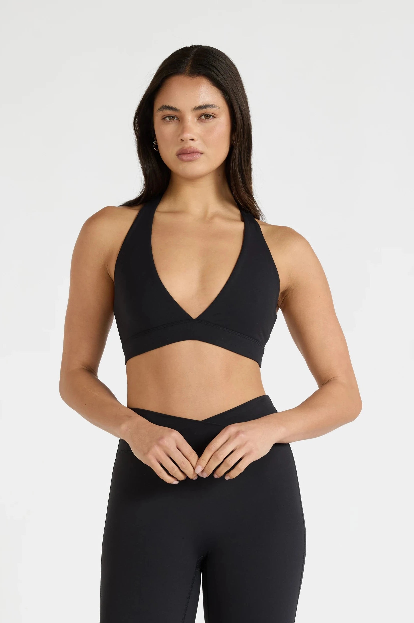 ALLFENIX CloudCore™ Deep V-Neck Sports Bra - Black