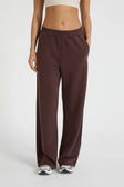 Soft Luxury Pin Tuck Wide Leg Track Pant - Espresso