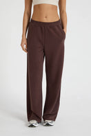 Soft Luxury Pin Tuck Wide Leg Track Pant - Espresso
