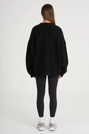 Oversized Crew Neck Cable Knit