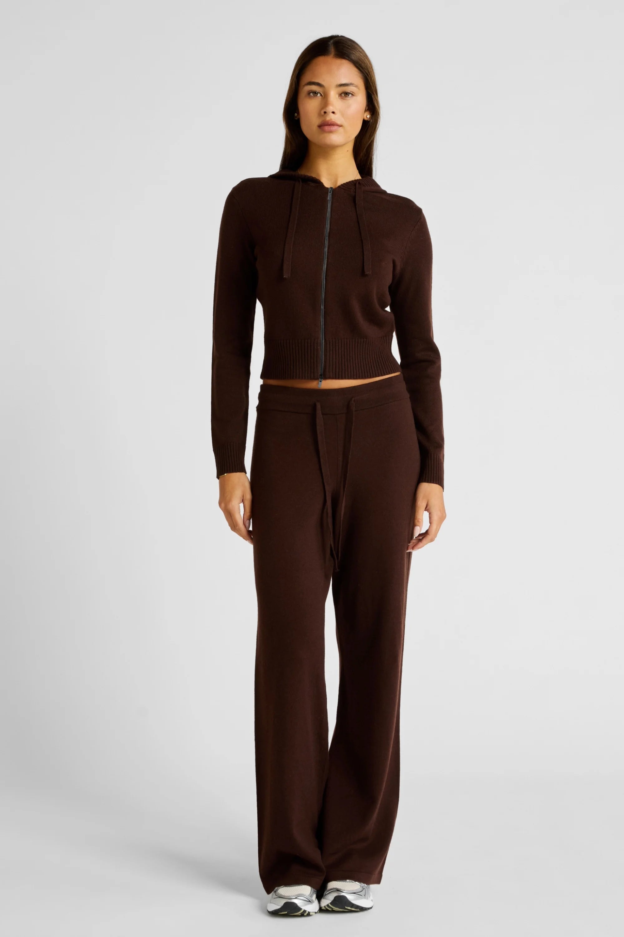 Wide Leg Knit Pant - Espresso
