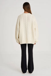 Oversized Crew Neck Cable Knit