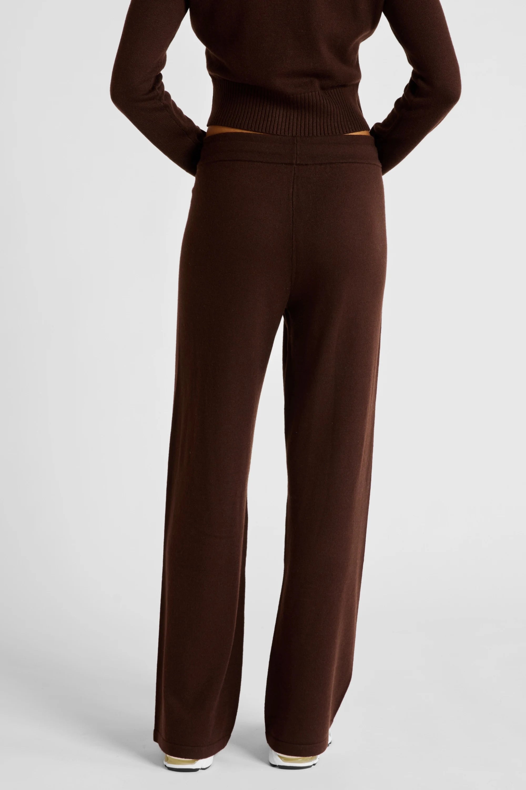 Wide Leg Knit Pant - Espresso