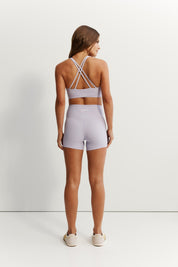 Eco Rib Cross Back Sports Bra (Lilac) - All Fenix
