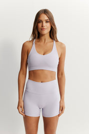 Eco Rib Cross Back Sports Bra (Lilac) - All Fenix