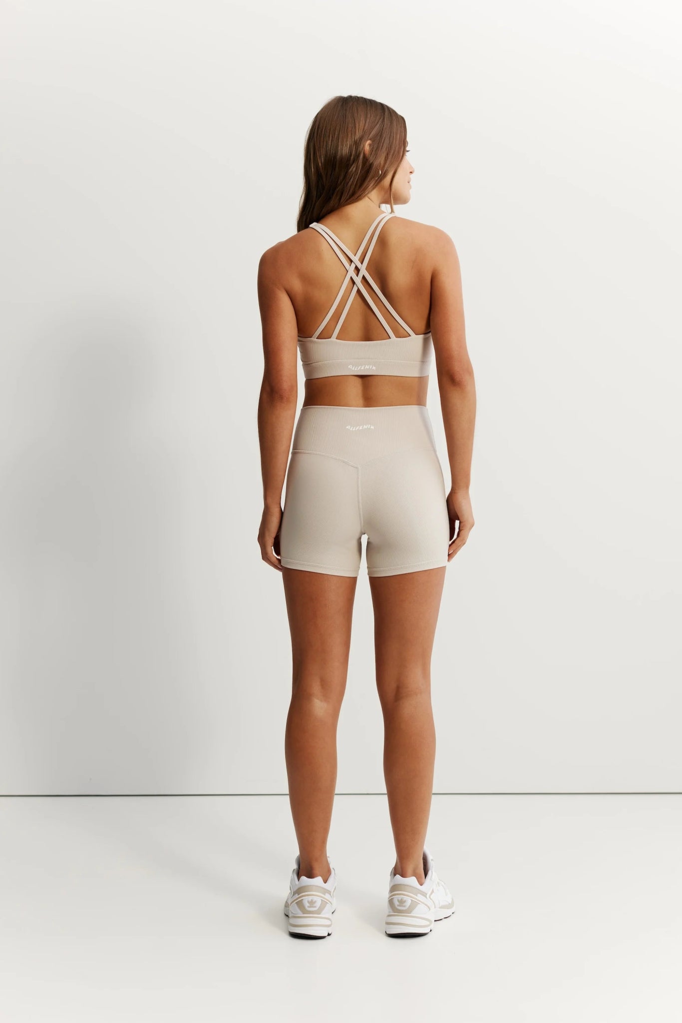 Eco Rib Cross Back Sports Bra (Stone) - All Fenix