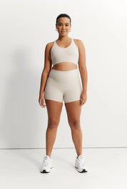 Eco Rib Cross Back Sports Bra (Stone) - All Fenix