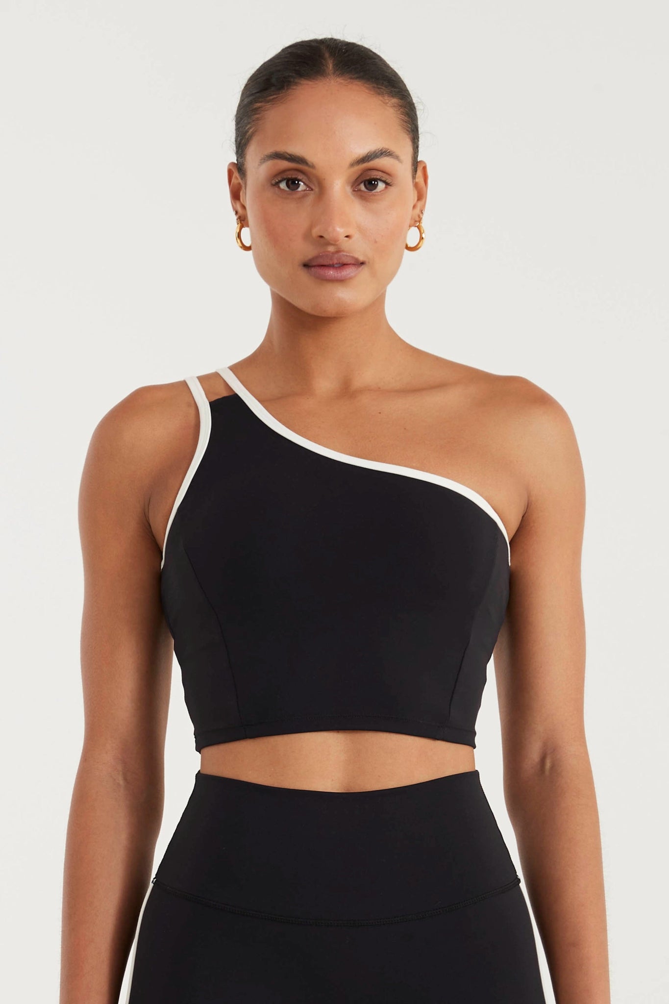 EcoSculpt Contrast One Shoulder Tank - All Fenix