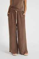 ALLFENIX Cupro Contrast Pant - Latte