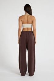 Soft Luxury Pin Tuck Wide Leg Track Pant