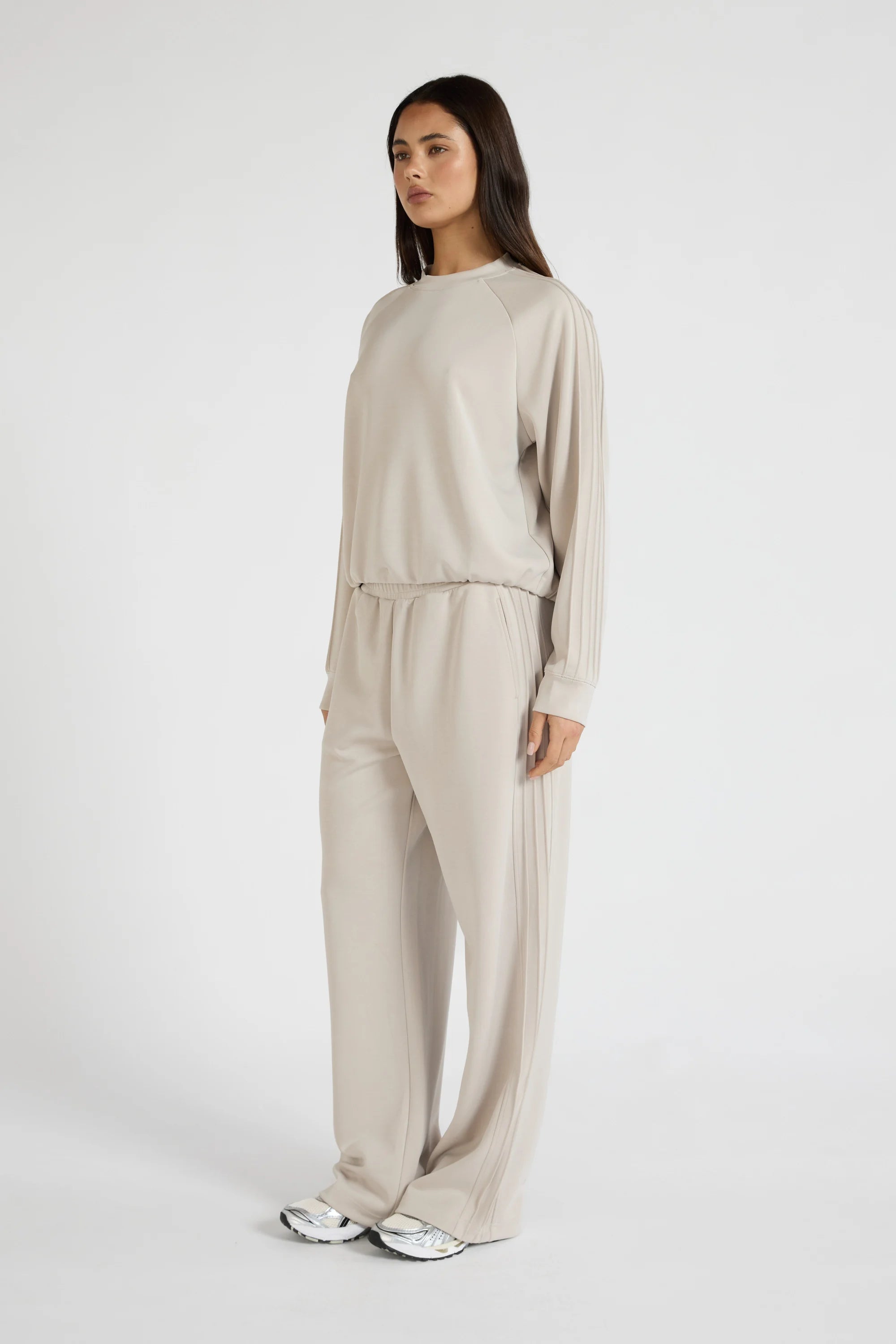 Soft Luxury Raglan Crew Jumper - Stone