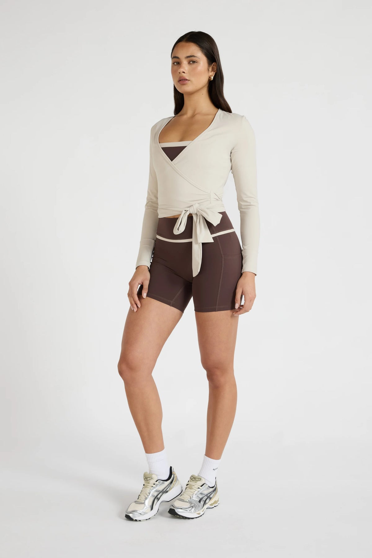 ALLFENIX CloudCore™ Lite Long Sleeve Wrap Top - Stone
