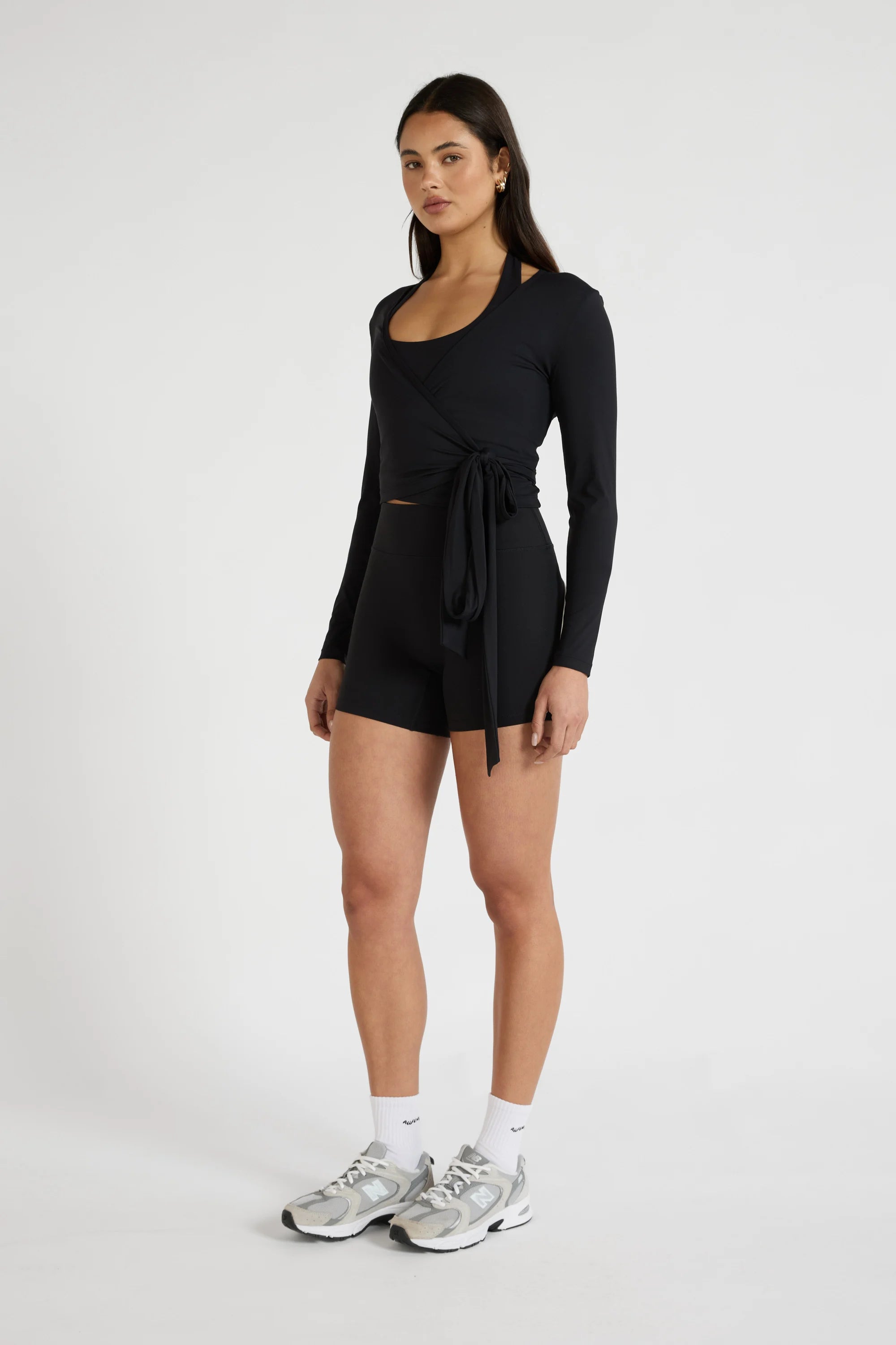 ALLFENIX CloudCore™ Lite Long Sleeve Wrap Top - Black