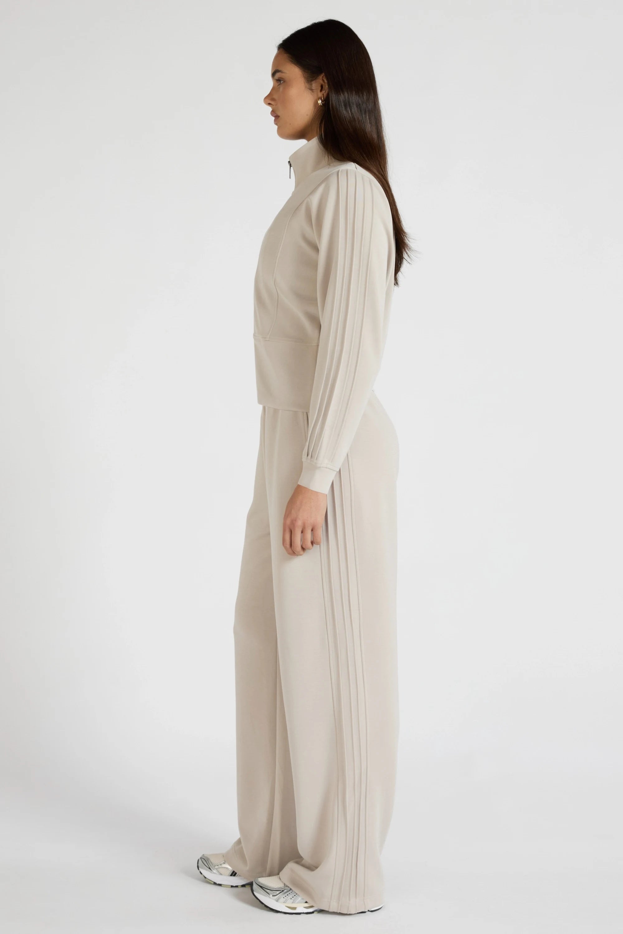 Soft Luxury Panel Full Zip Jacket - Stone