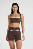 ALLFENIX CloudCore™ Double Layer Contrast Sports Bra - Espresso