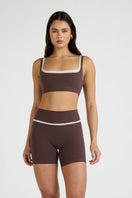 ALLFENIX CloudCore™ Double Layer Contrast Sports Bra - Espresso
