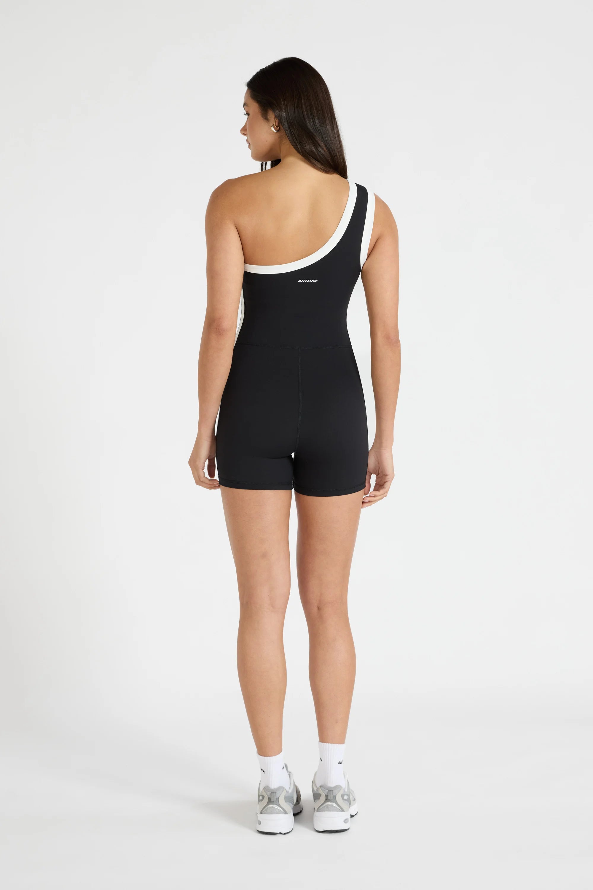ALLFENIX CloudCore™ Contrast One Shoulder Unitard - Black; White