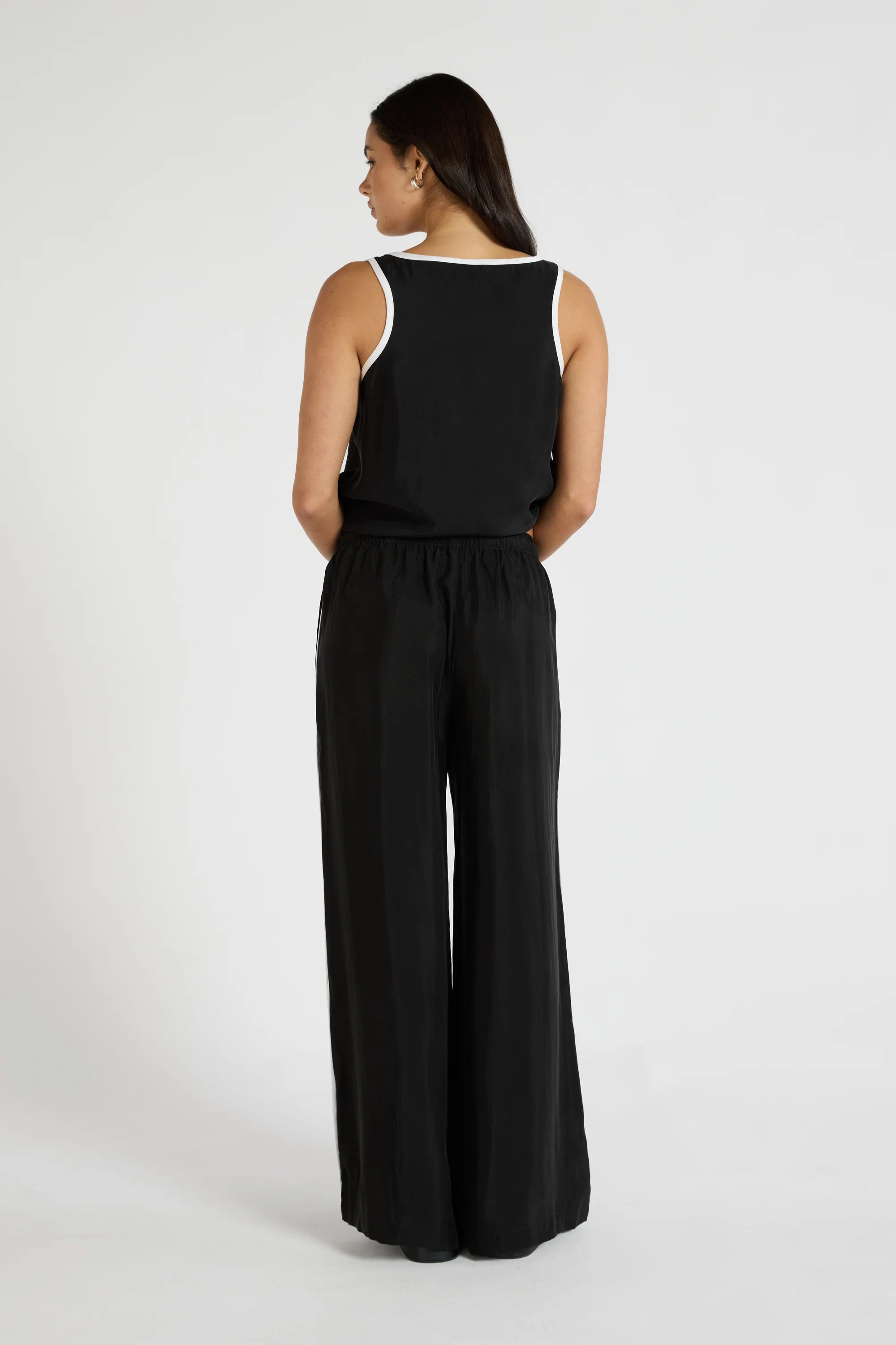 ALLFENIX Cupro Contrast Pant - Black