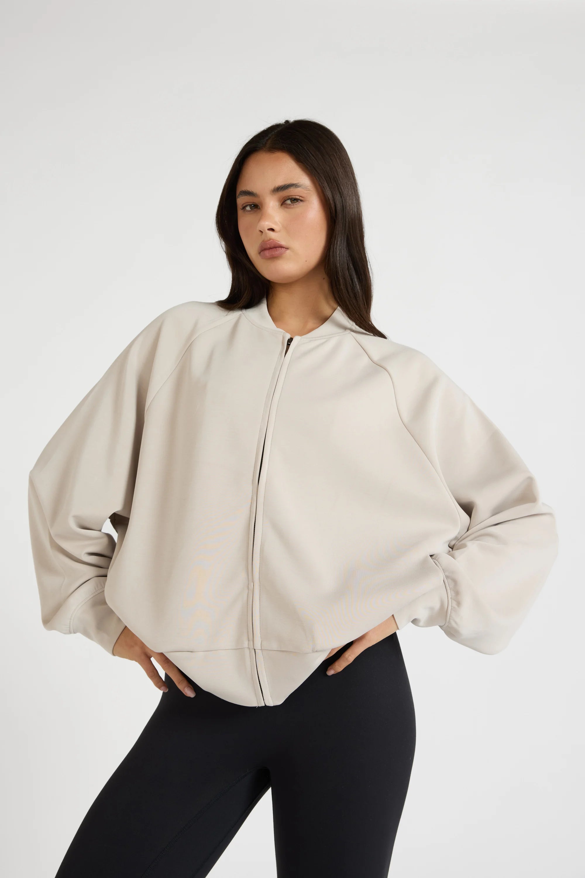 Soft Luxury Bomber Jacket - Stone