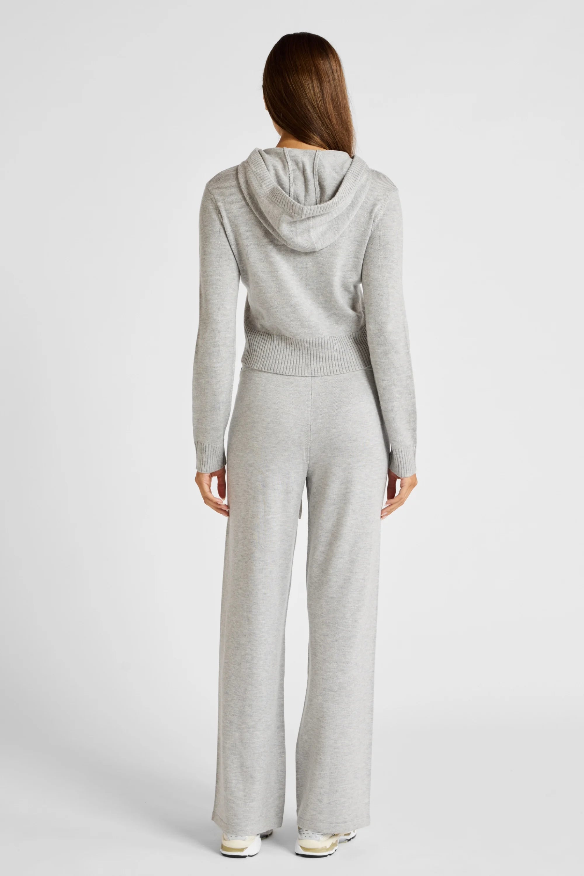 Wide Leg Knit Pant - Grey Marle