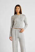 Two Way Knit Hoodie - Grey Marle