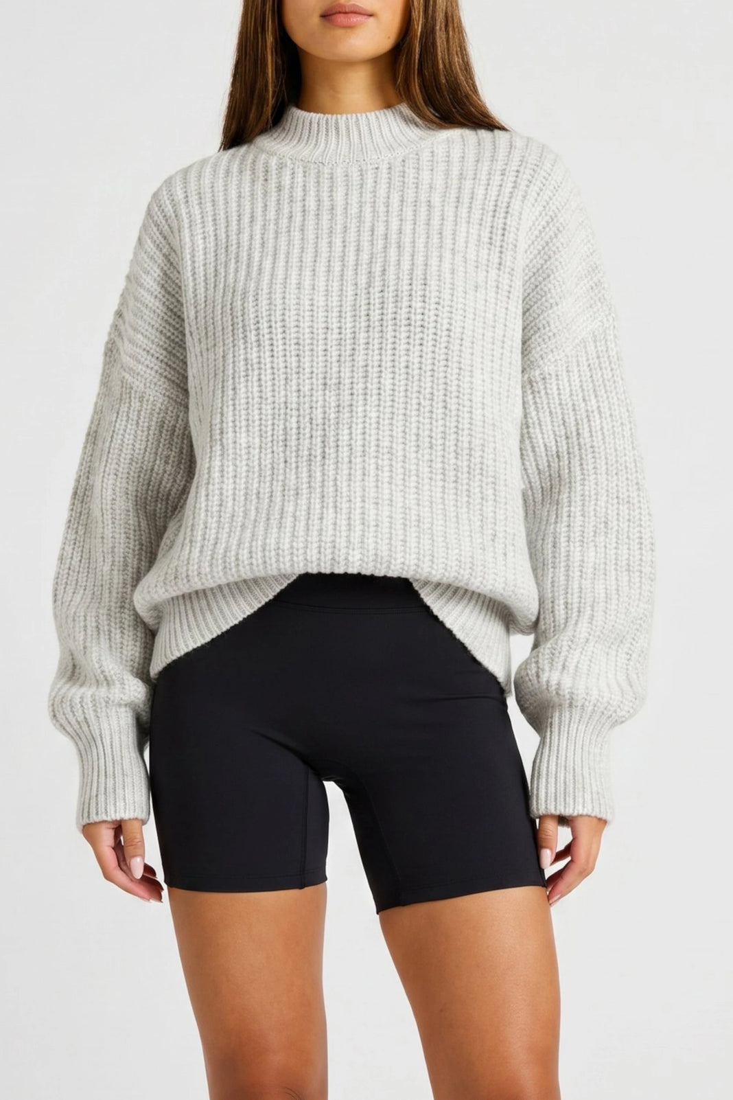 Funnel Neck Knit - Grey
