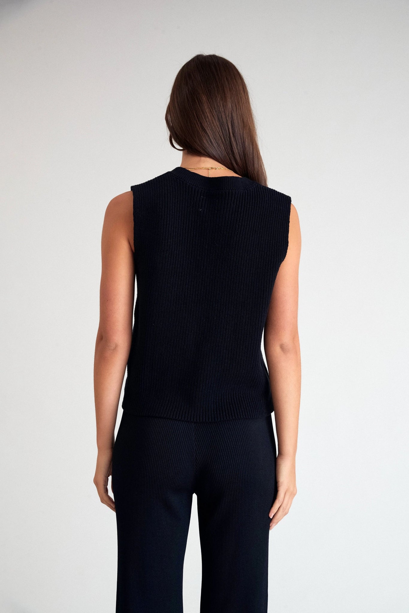 Longline Knit Vest (Black) - All Fenix