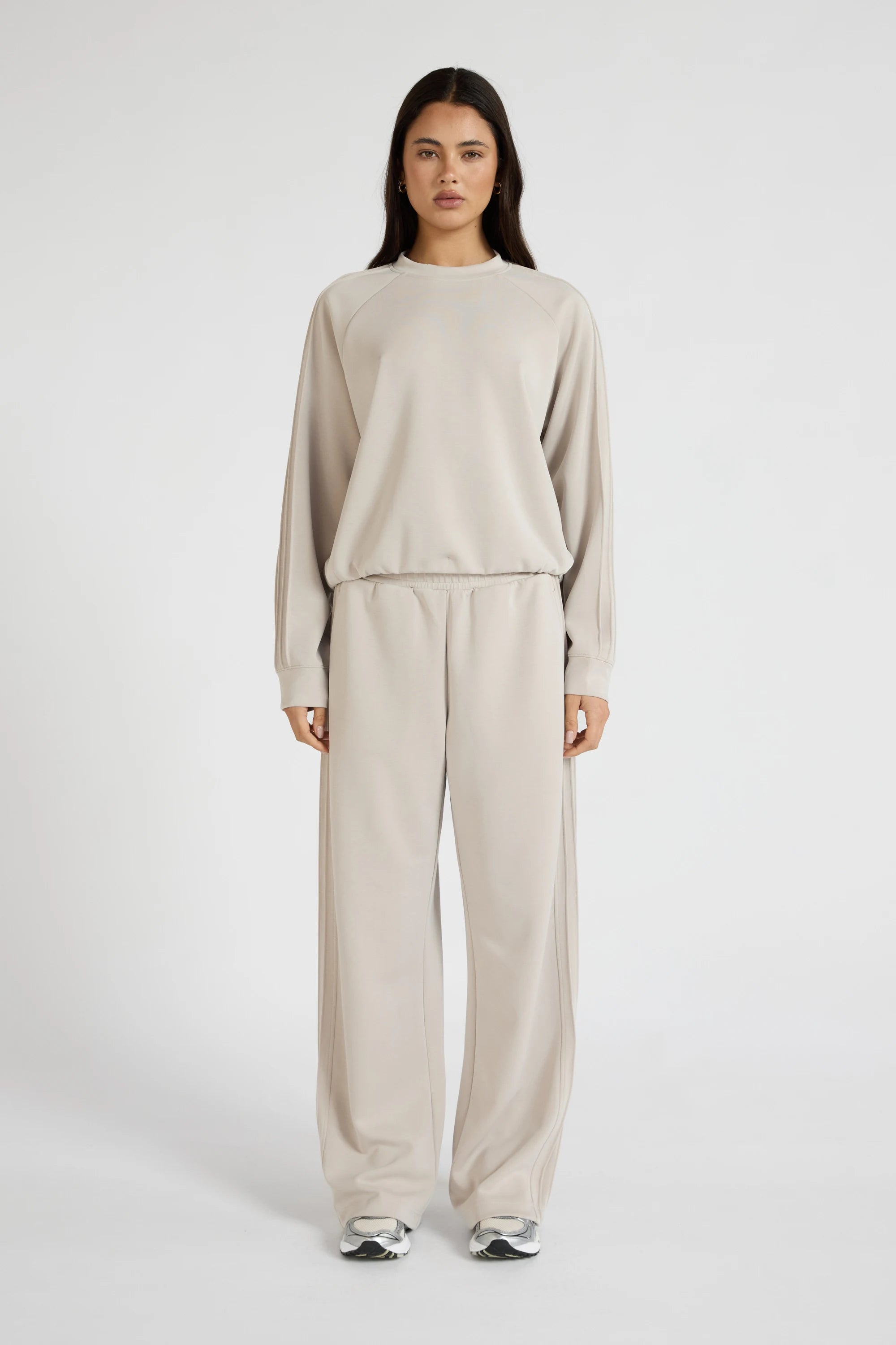 Soft Luxury Raglan Crew Jumper - Stone