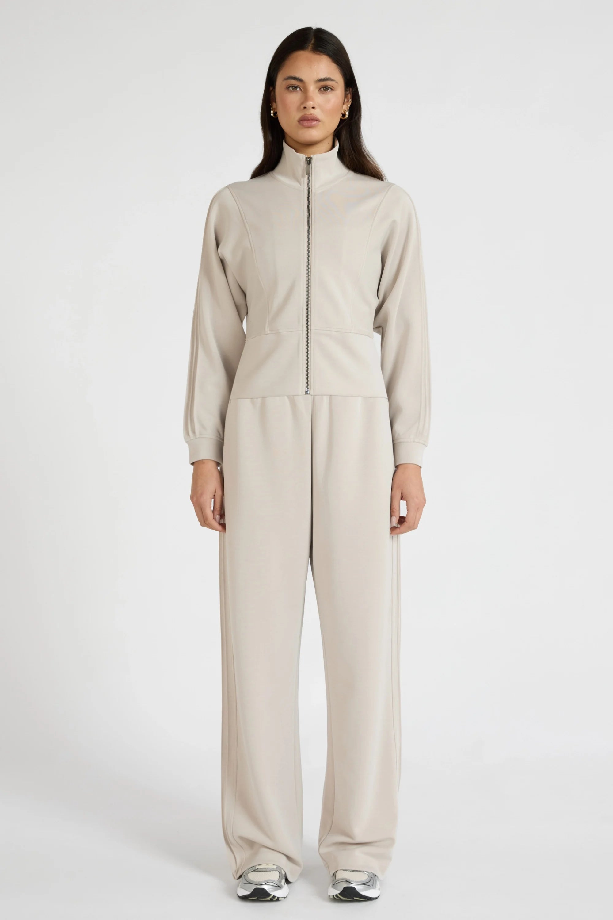 Soft Luxury Panel Full Zip Jacket - Stone