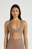 ALLFENIX CloudCore™ Deep V-Neck Sports Bra - Latte