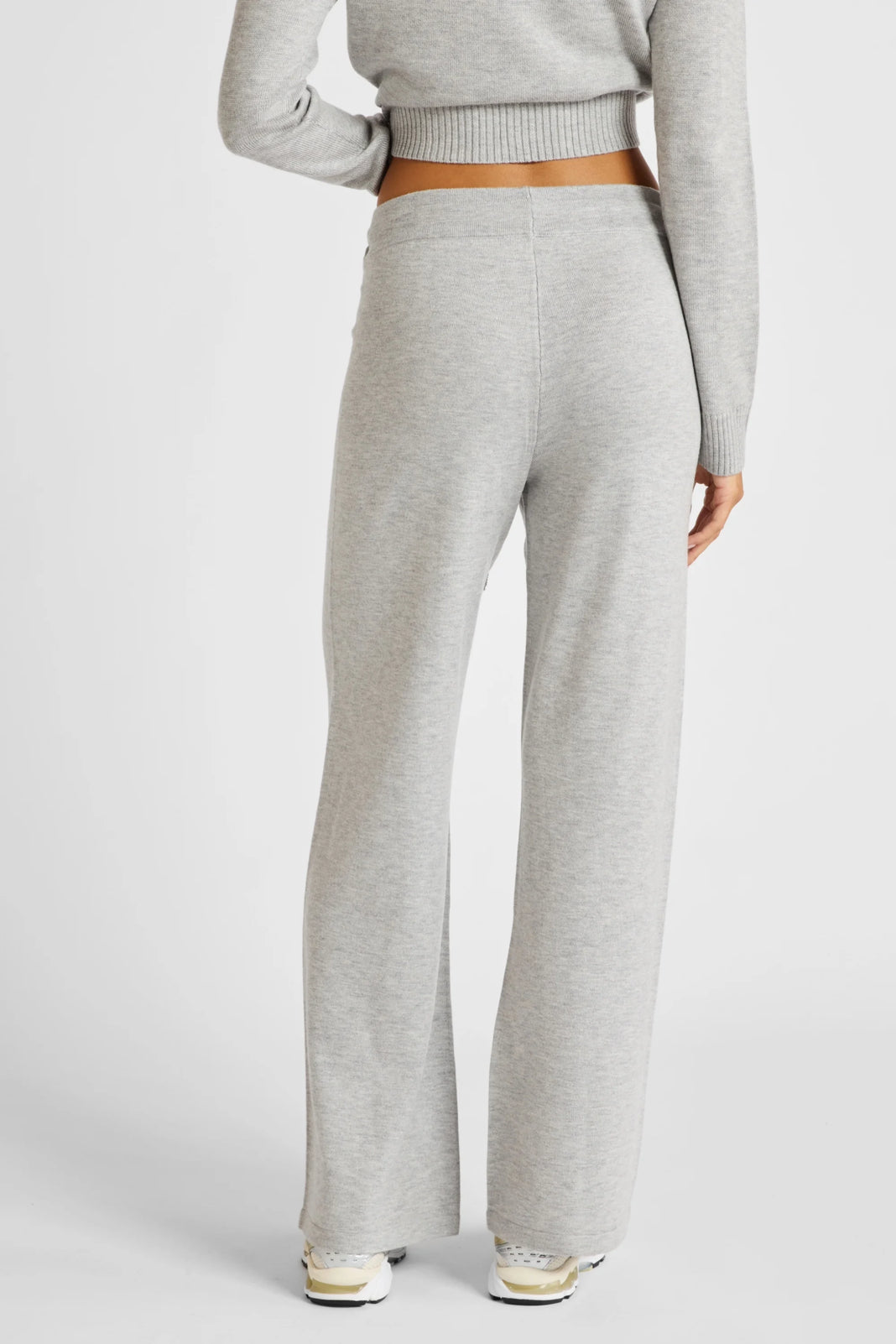 Wide Leg Knit Pant - Grey Marle