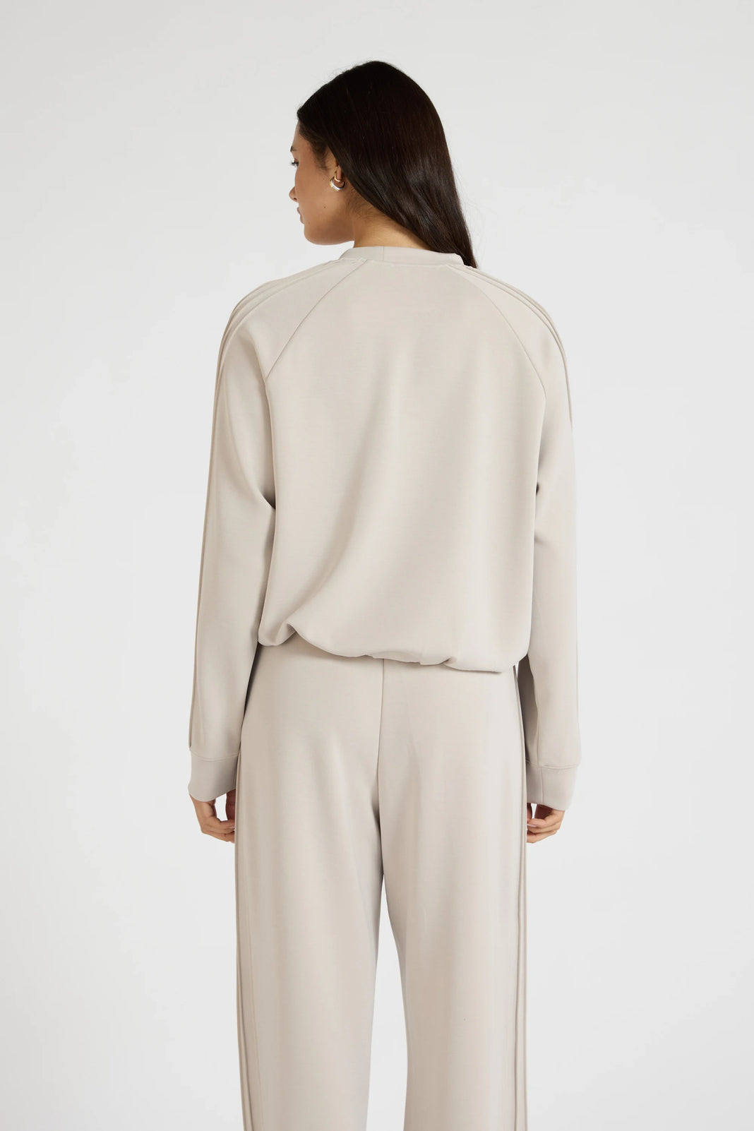 Soft Luxury Raglan Crew Jumper - Stone